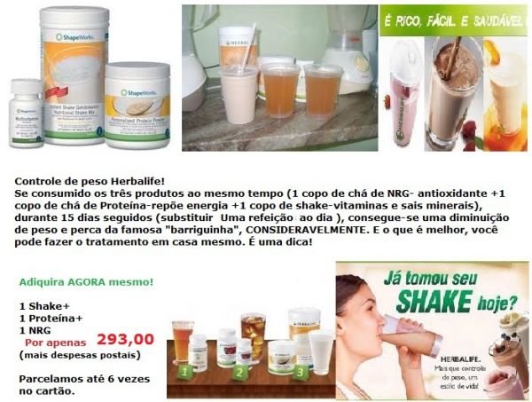 Kit Emagrecer HERBALIFE  em até 6 vezes no cartão